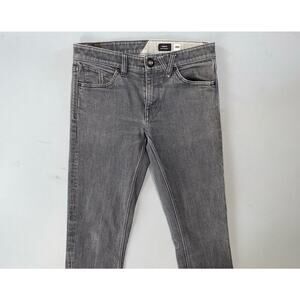 Volcom Vorta Slim Straight Stretch Denim Skate Jeans. Gray, Men's 30X29. GUC!
